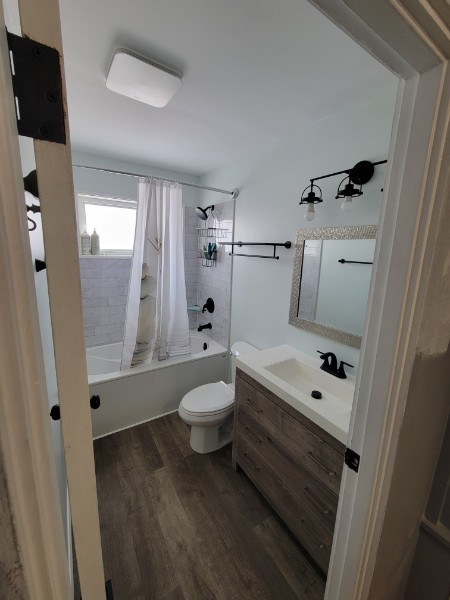 Tub shower subway tile surround renovation