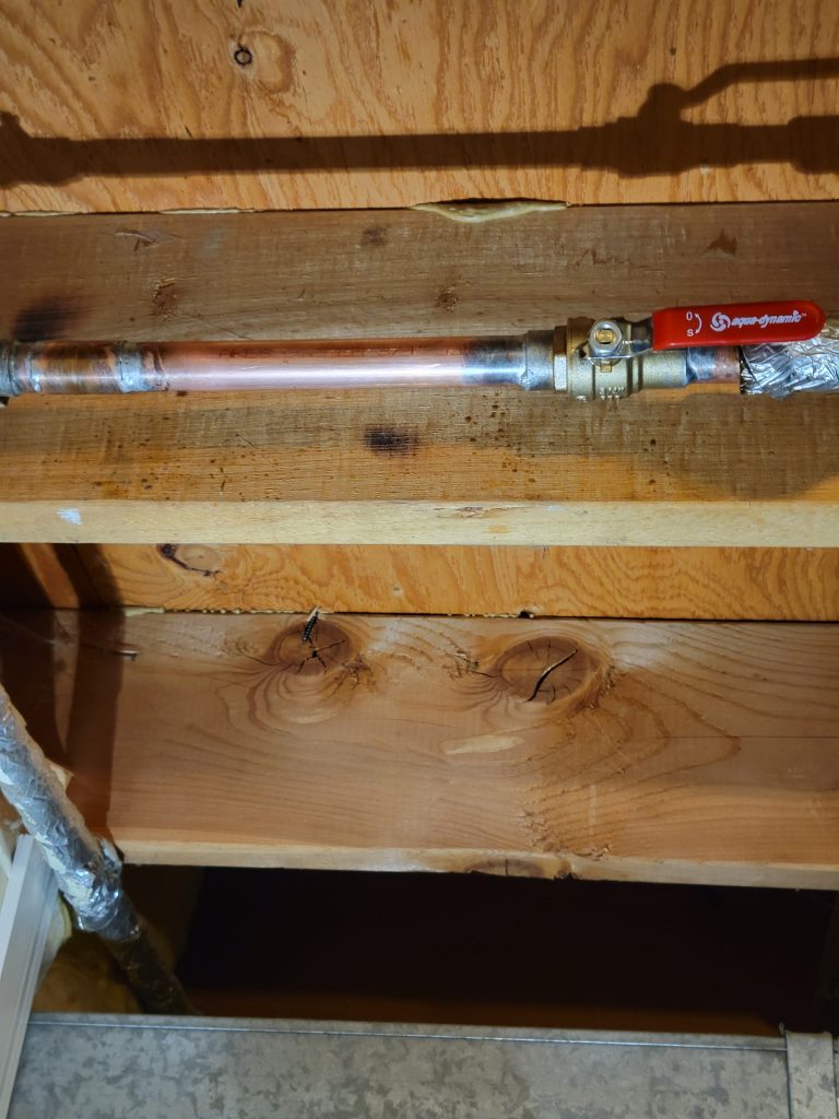 Copper pipe shutoff valve installation regina